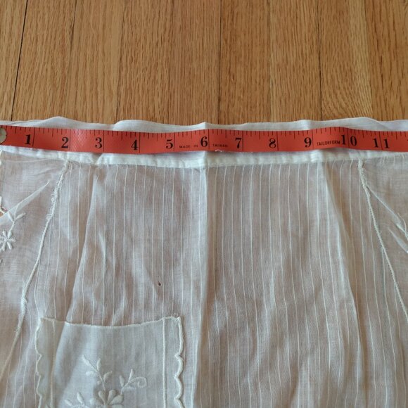 Antique Victorian Apron Vintage Small Sheer White Dainty AS IS Damaged Holes Tea - Picture 5 of 13